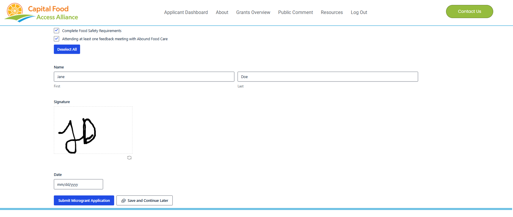 Demo 12 - Grant Application