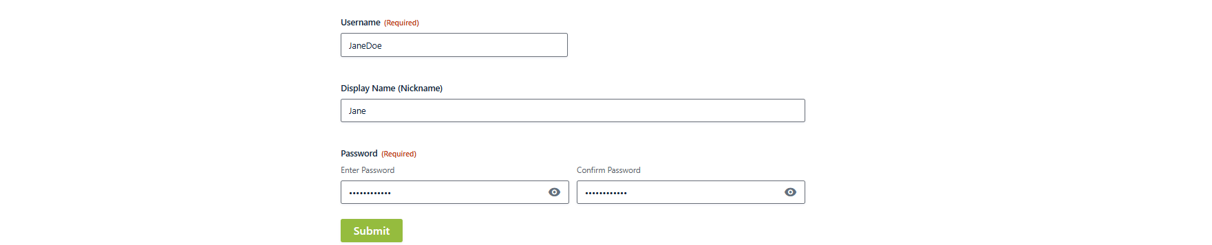 Demo 2 - Applicant Registration
