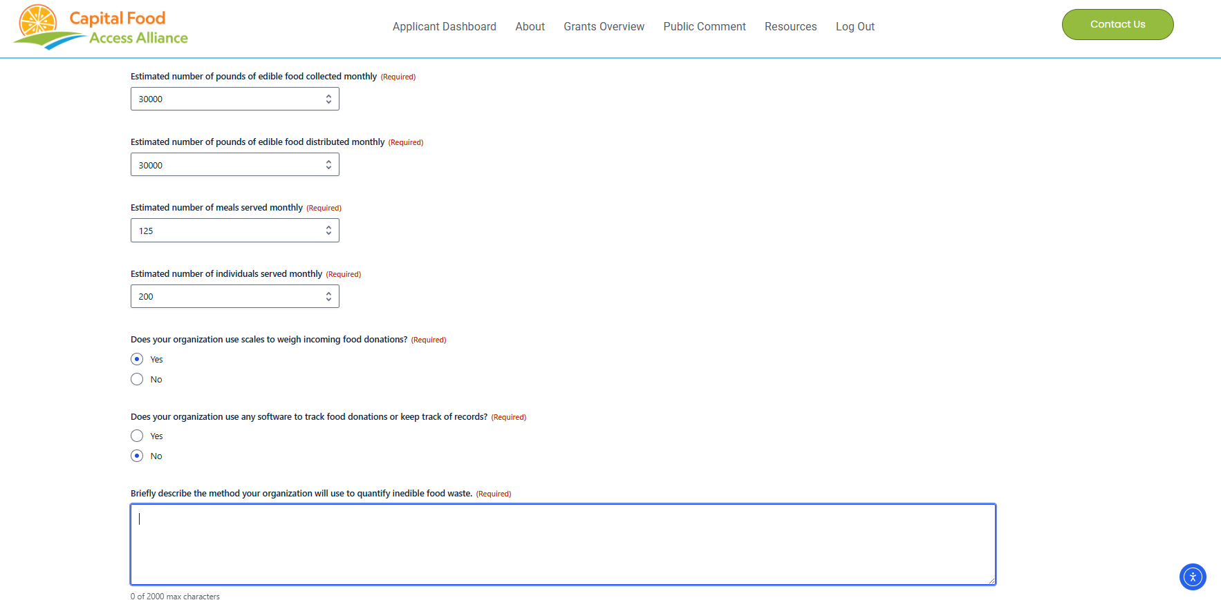 Demo 7 - Grant Application